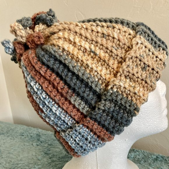 Adorable adult Beanie with Fringe! Color: Lakefront - Picture 1 of 1